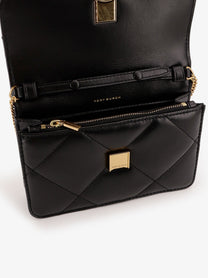 Tory Burch Women's Kira Leather Crossbody Wallet Black