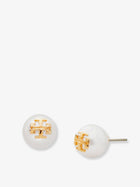 Tory Burch Women's Kira Pearl Earrings Gold, view 2