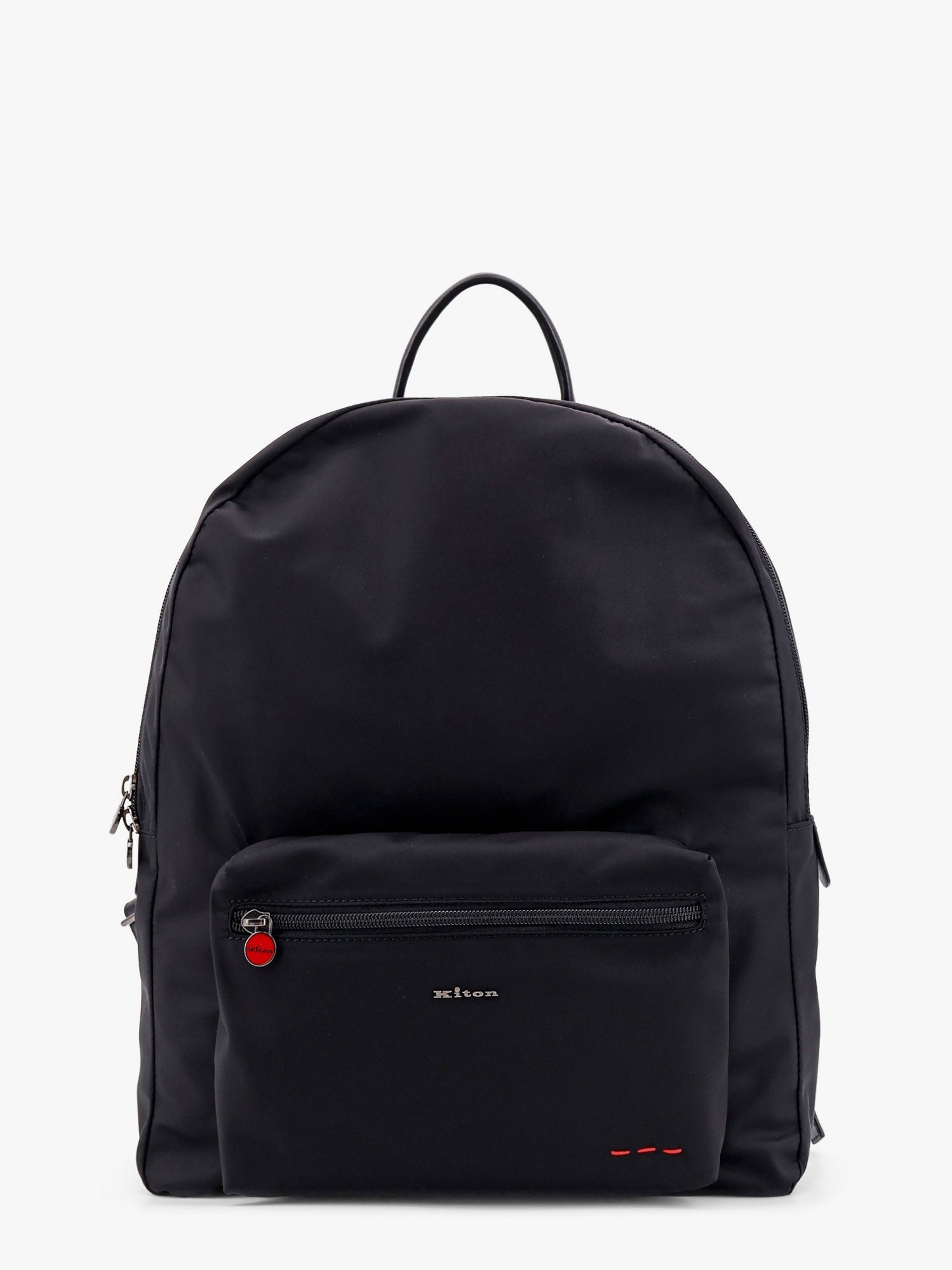 KITON CIRO PAONE - Nylon Backpack With Metal Logo On The Bottom - Men’s Bags
