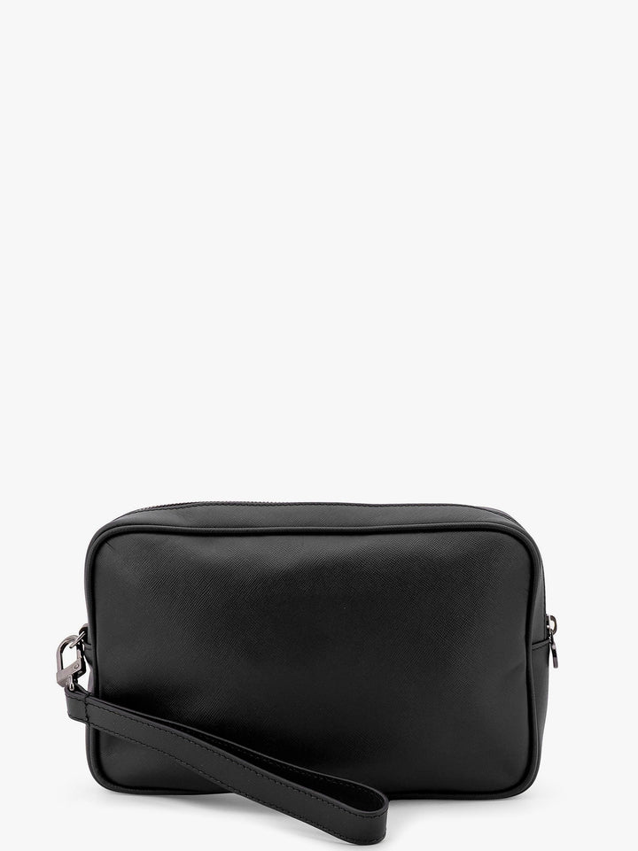 KITON CIRO PAONE - Leather Clutch With Metal Logo - Men’s Bags
