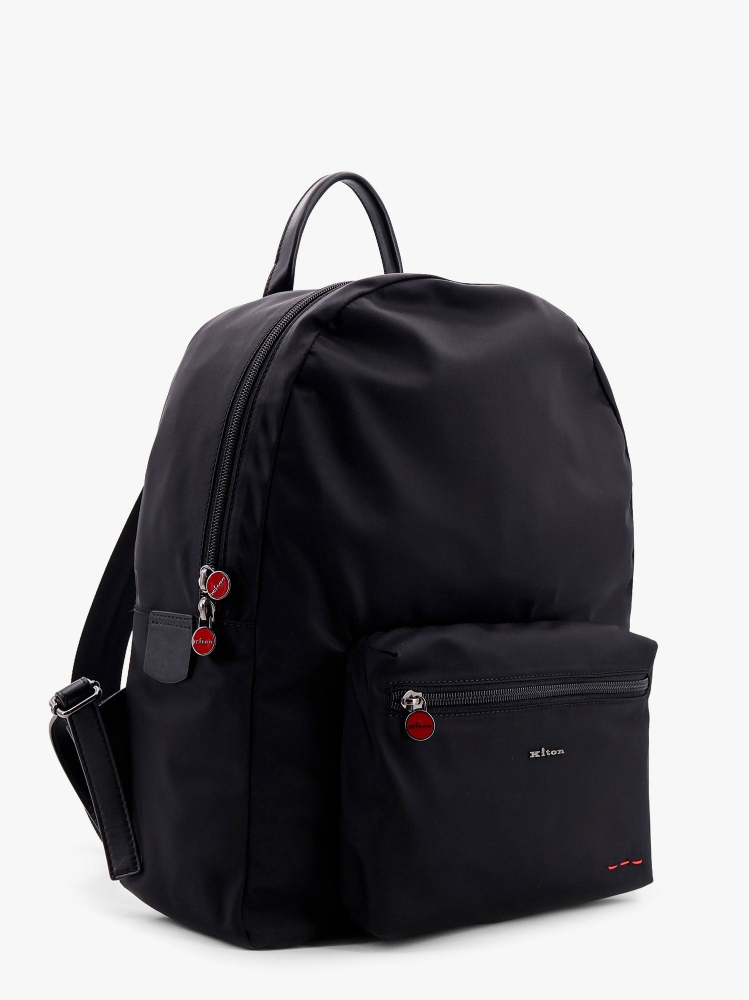 KITON CIRO PAONE - Nylon Backpack With Metal Logo On The Bottom - Men’s Bags