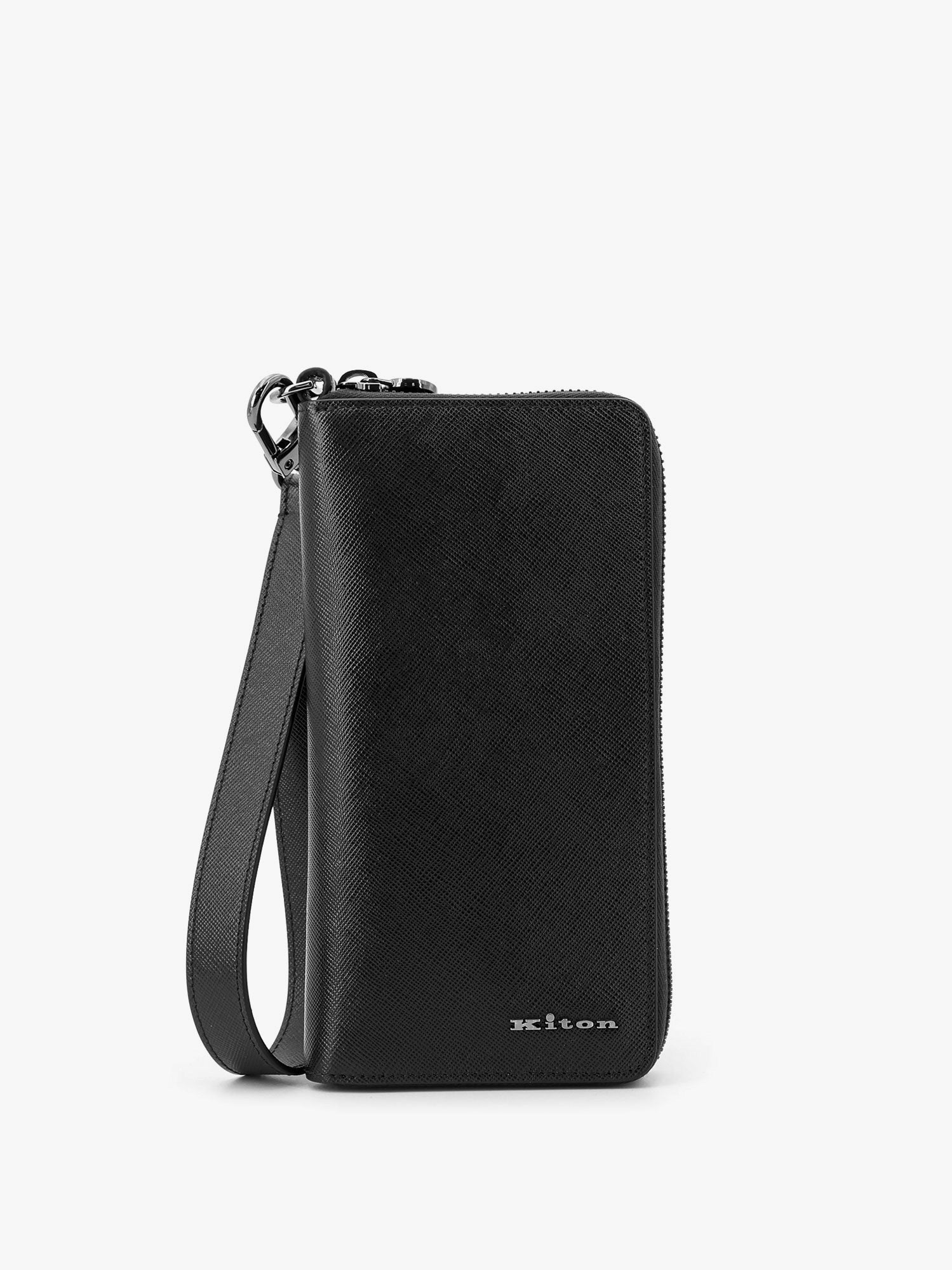 KITON CIRO PAONE - Leather Wallet With Metal Logo - Home->Man->Accessories->Wallets