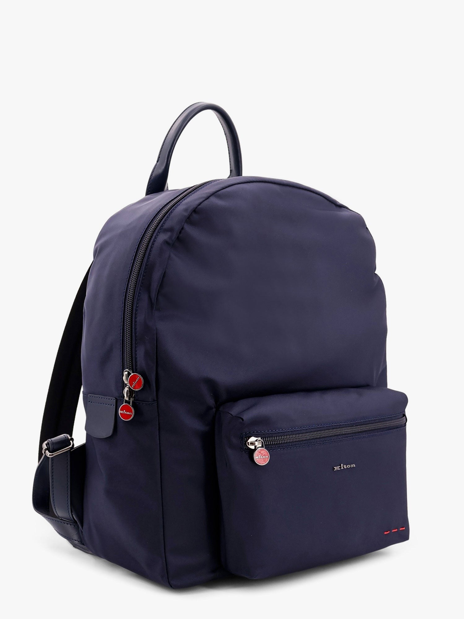 KITON CIRO PAONE - Nylon Backpack With Metal Logo On The Bottom - Men’s Bags