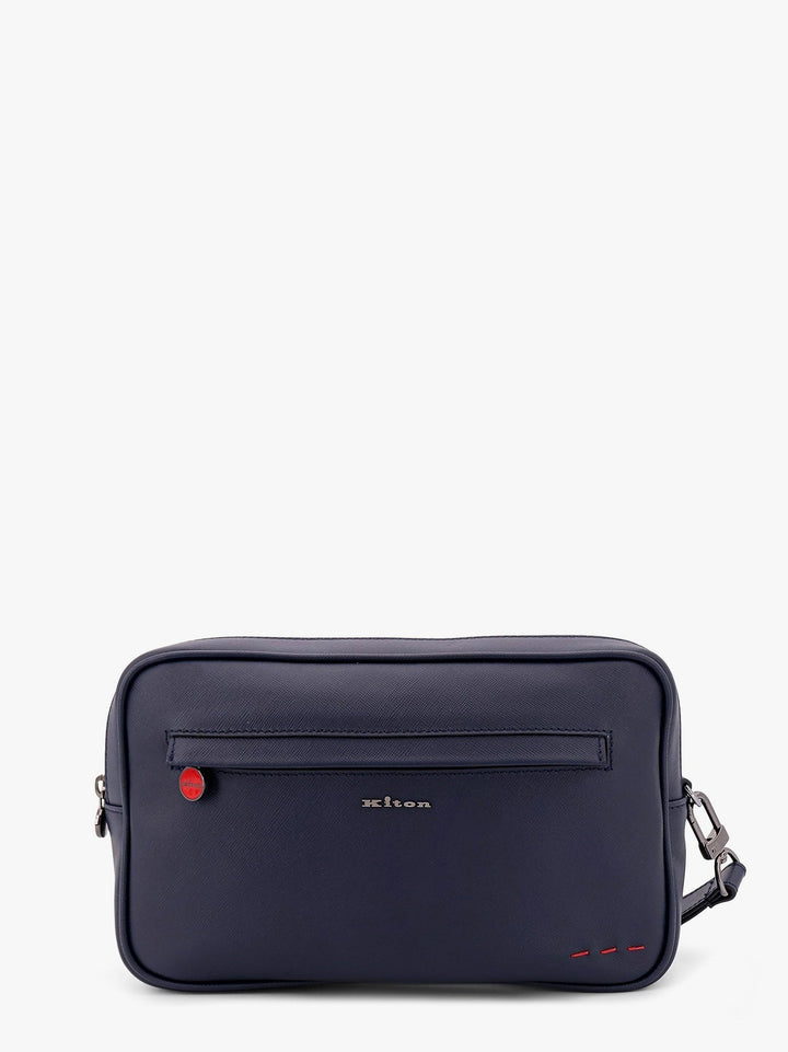 KITON CIRO PAONE - Leather Clutch With Metal Logo - Men’s Bags