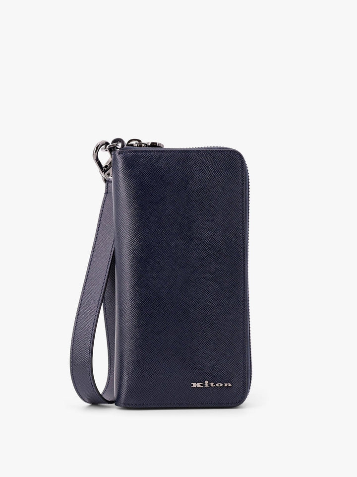 KITON CIRO PAONE - Leather Wallet With Metal Logo - Home->Man->Accessories->Wallets