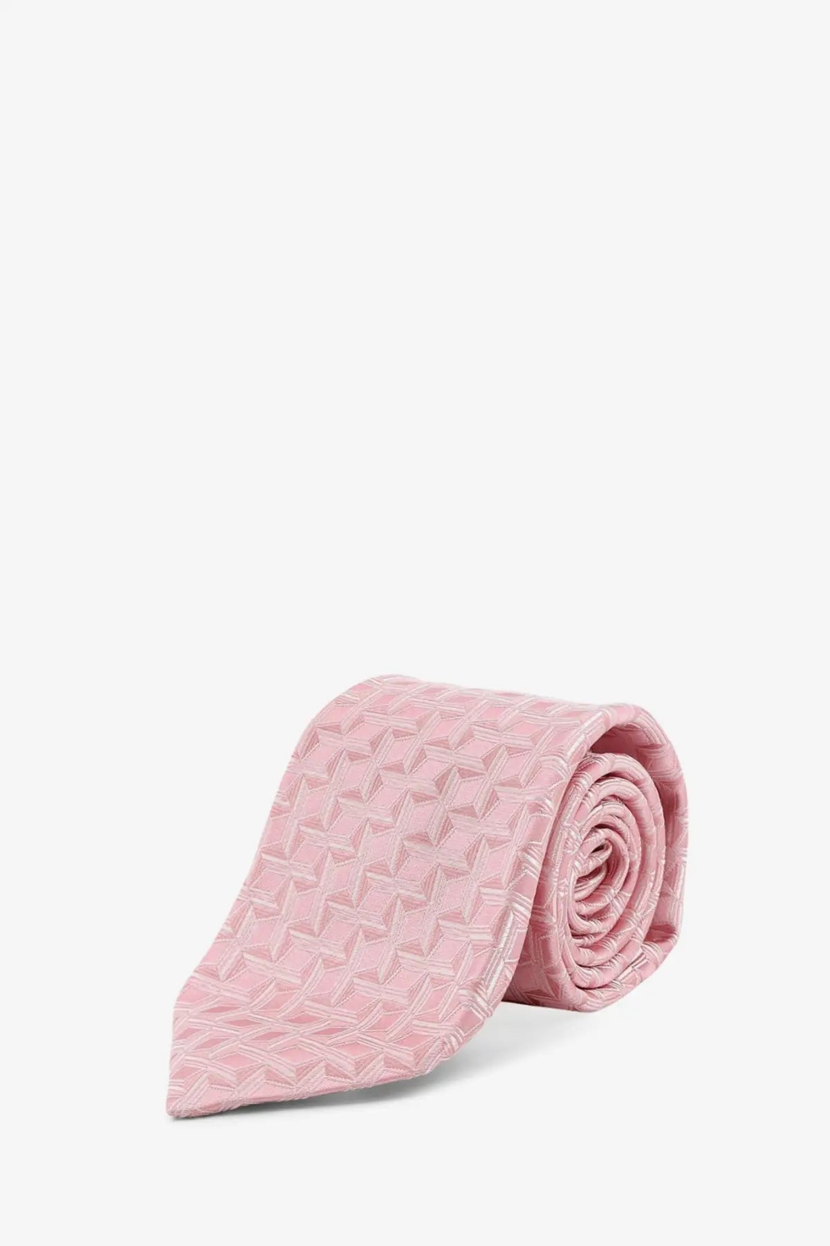 A soft pink silk tie with a subtle geometric pattern from kiton men’s multicolor collection