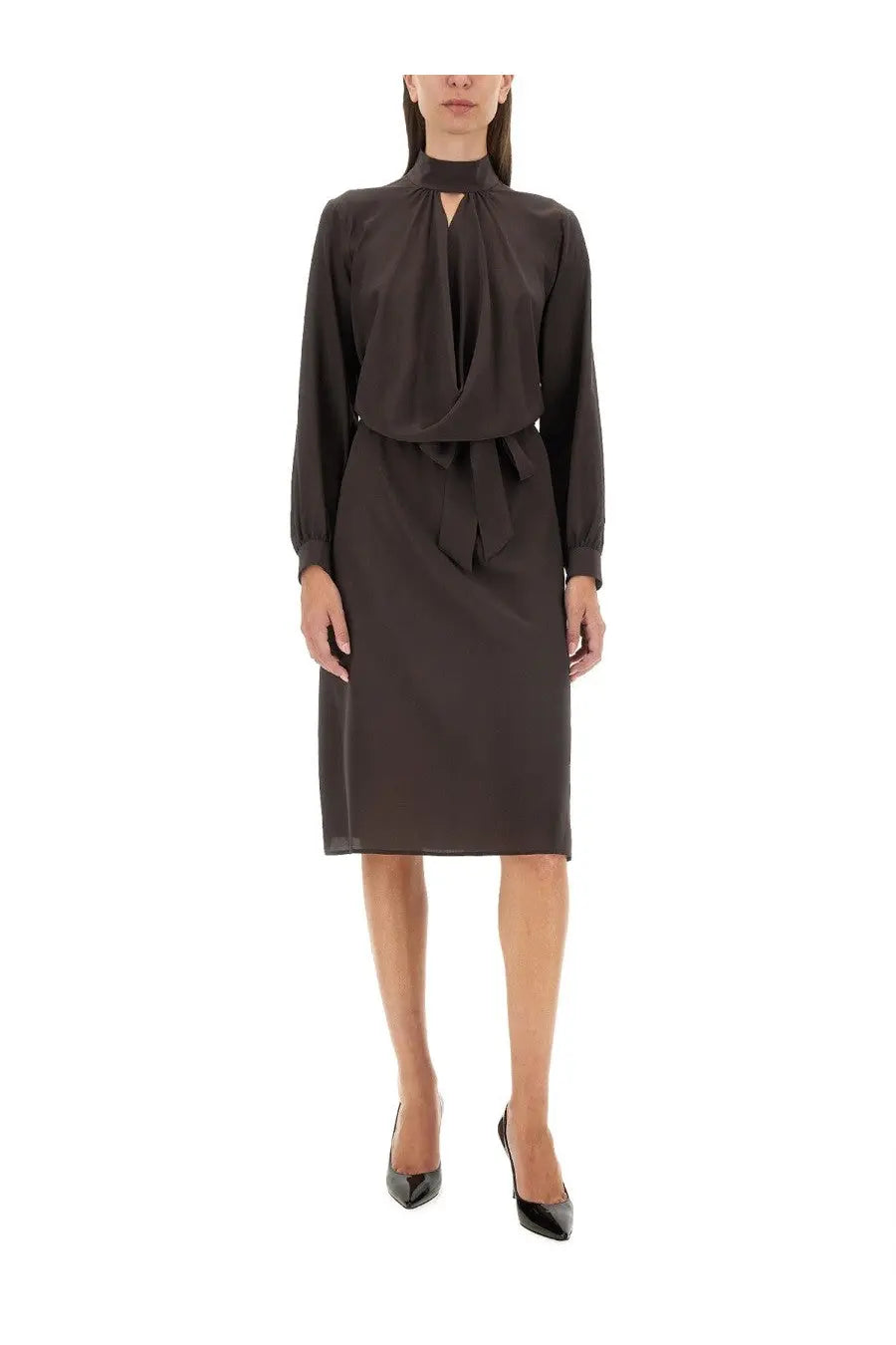 Kiton Women's Silk Dress Brown, view 2