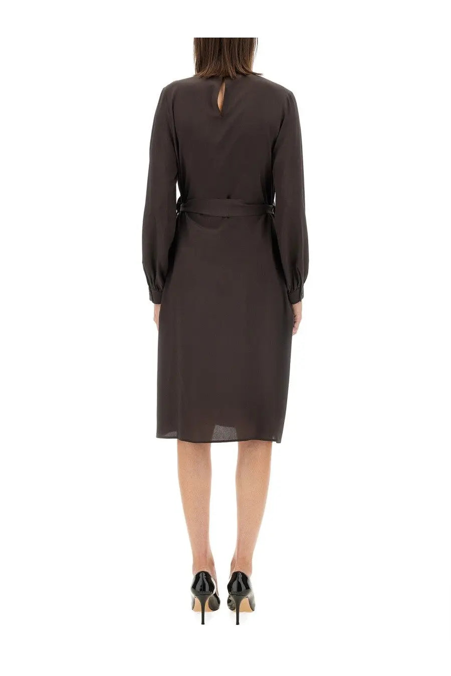 Kiton Women's Silk Dress Brown, view 3