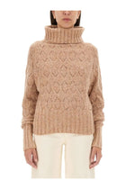 Kiton Women's Turtleneck Shirt Brown