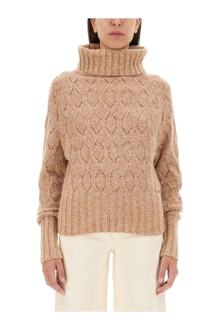 Kiton Women's Turtleneck Shirt Brown