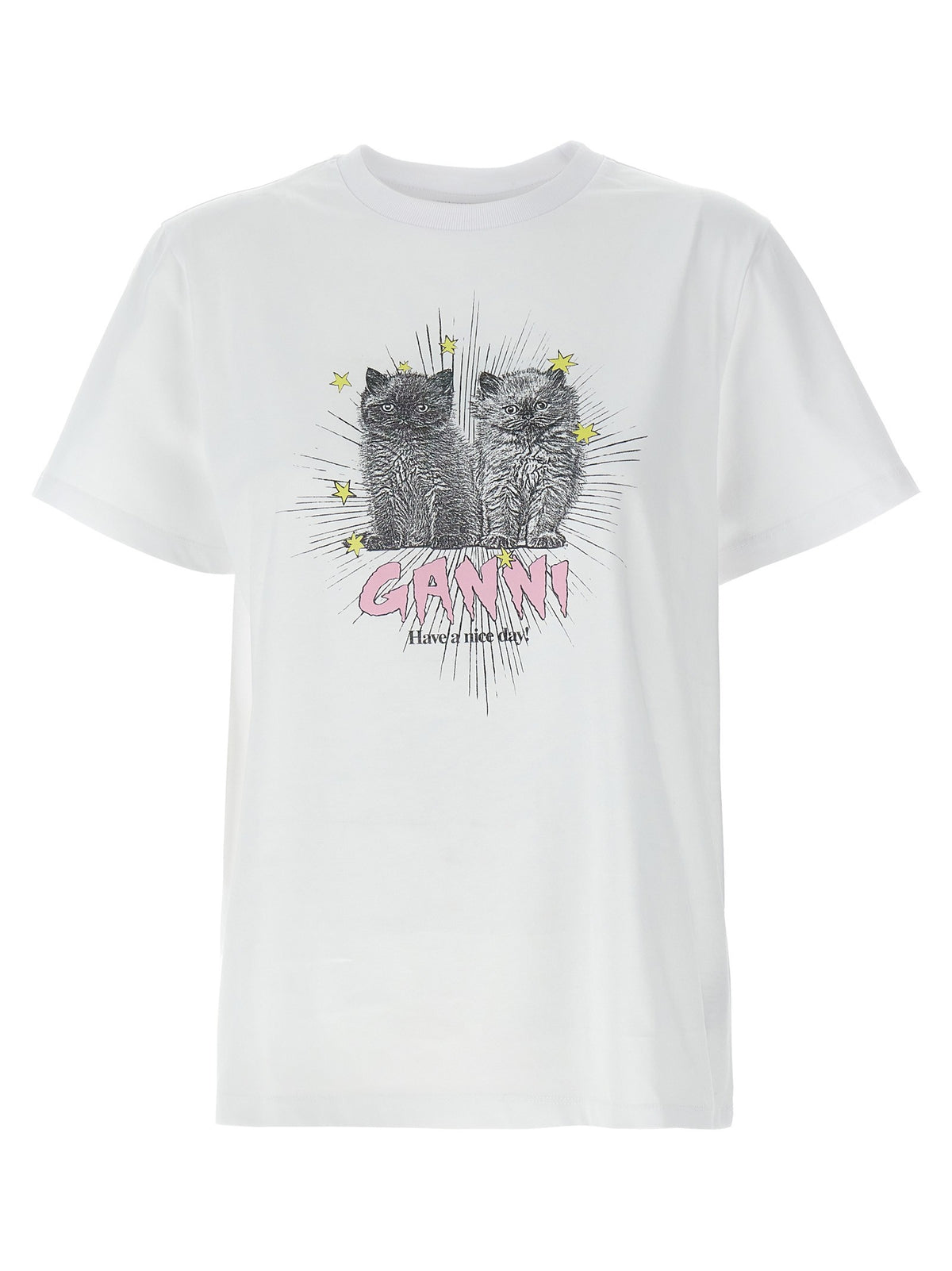 Ganni Kittens Shirt White