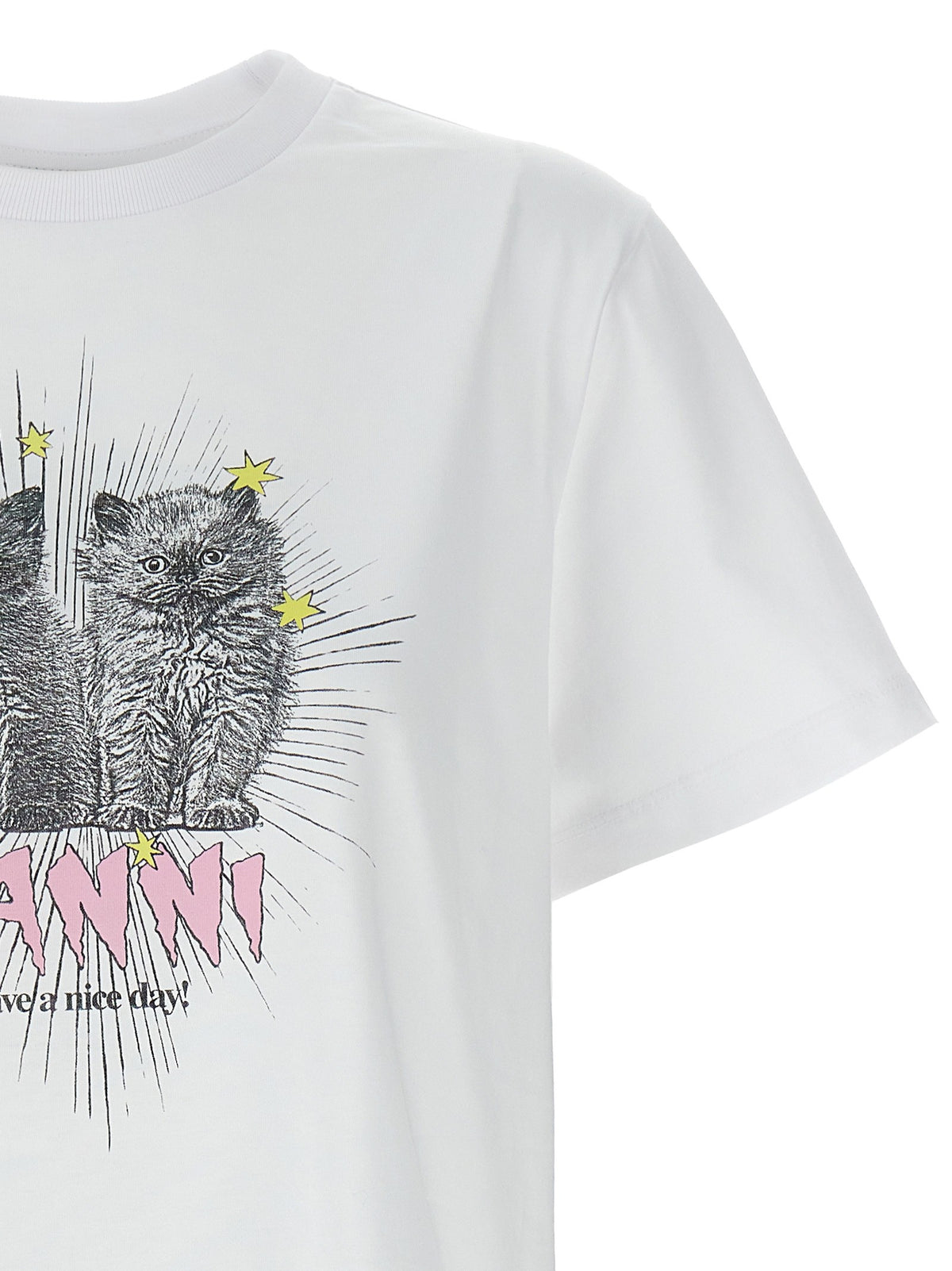 Ganni Kittens Shirt White, view 3