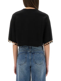 Rabanne Women's Knit Crop Shirt Black