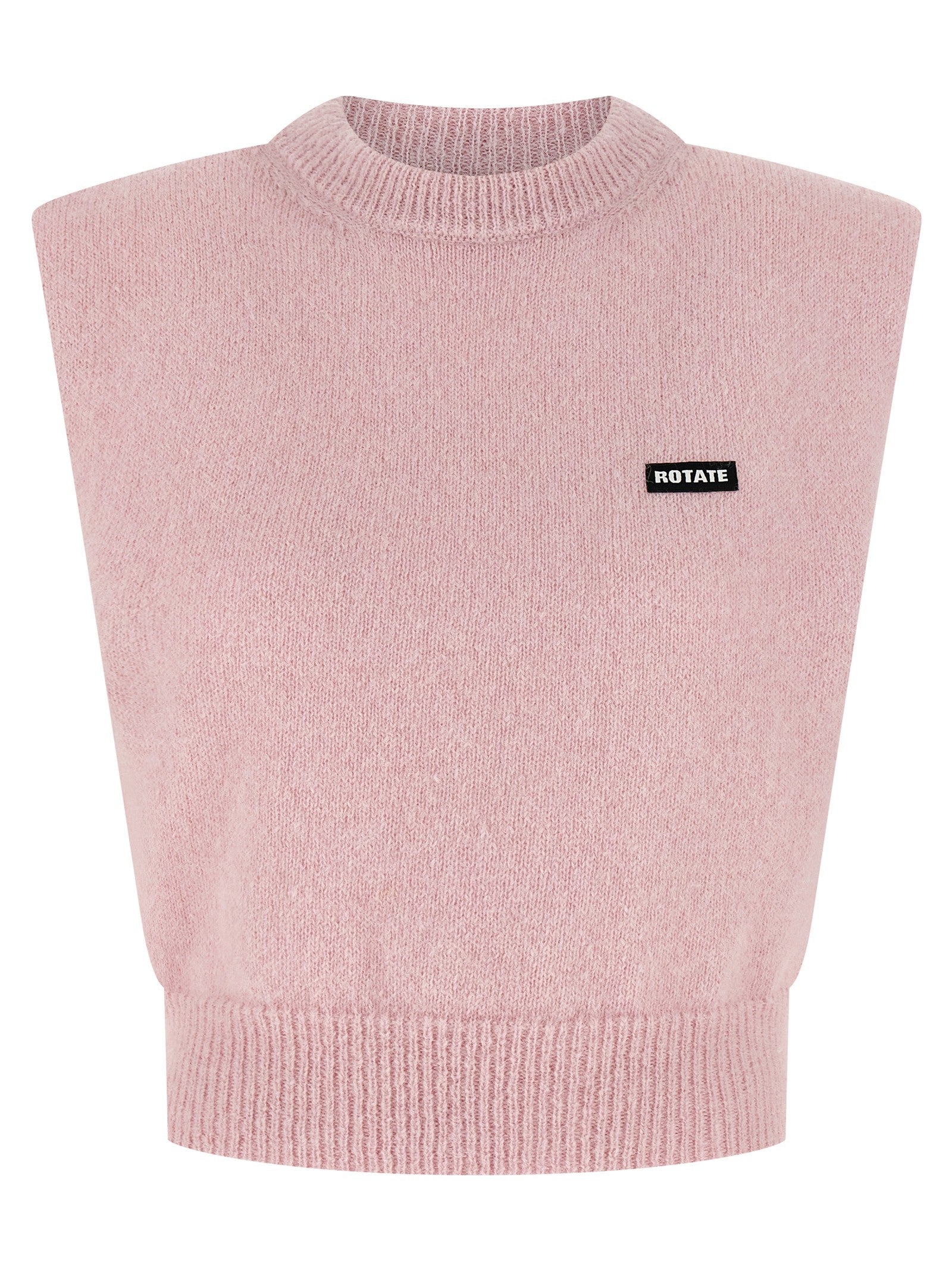 ROTATE Birger Christensen Knit Cropped Vest Blue