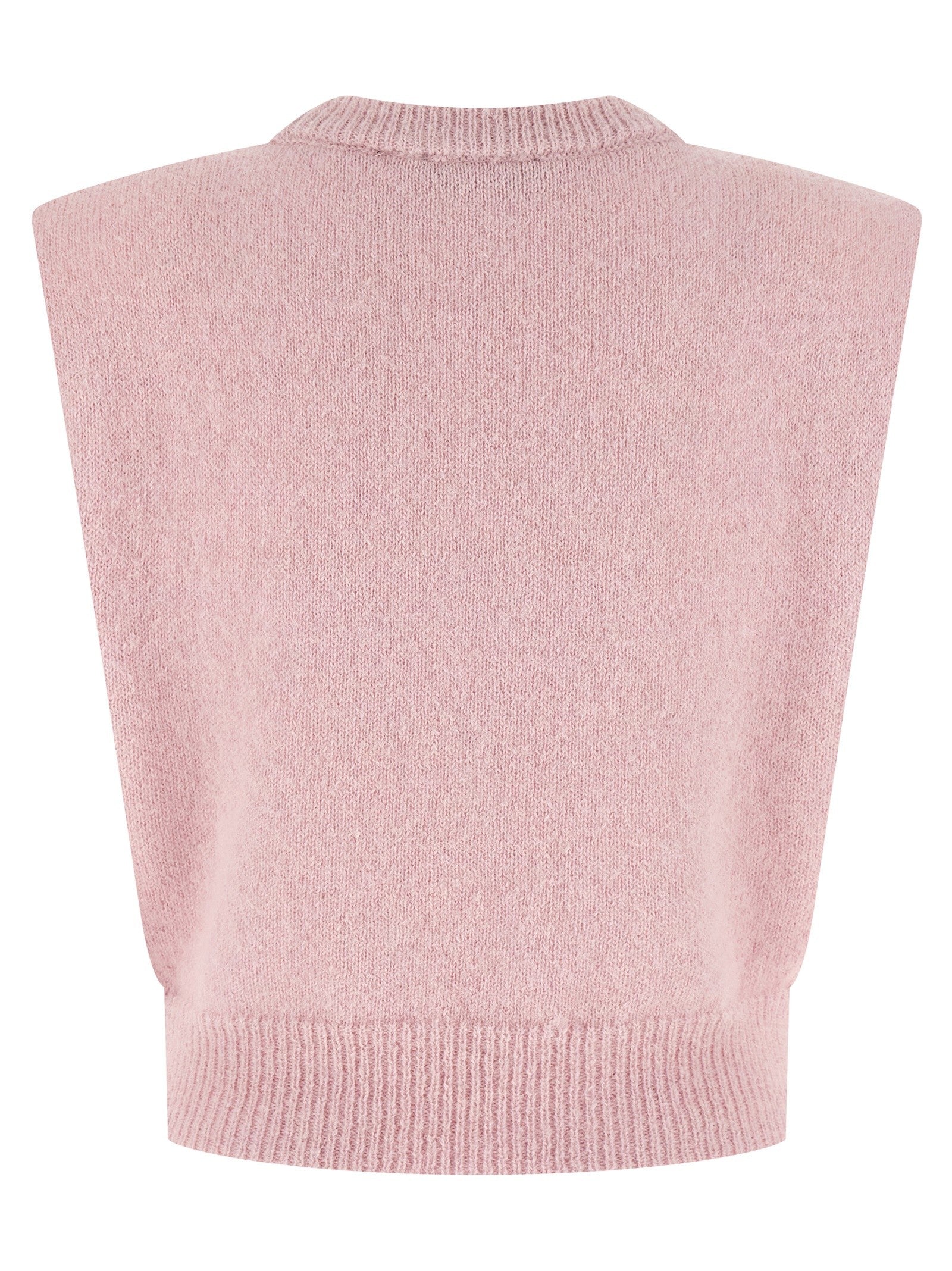 ROTATE Birger Christensen Knit Cropped Vest Blue