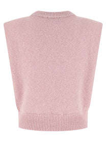 ROTATE Birger Christensen Knit Cropped Vest Blue