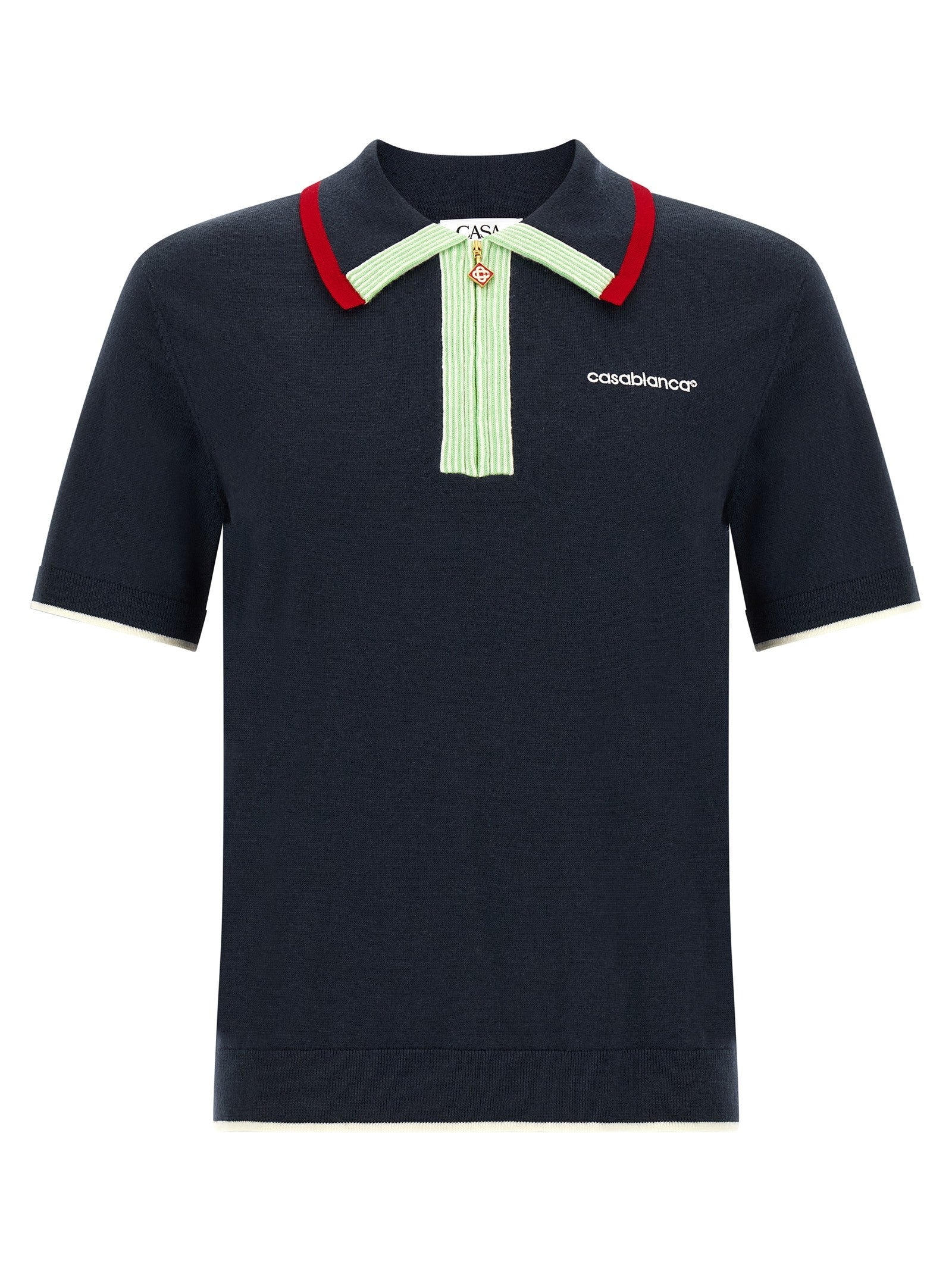 Casablanca Knit Polo Shirt Blue