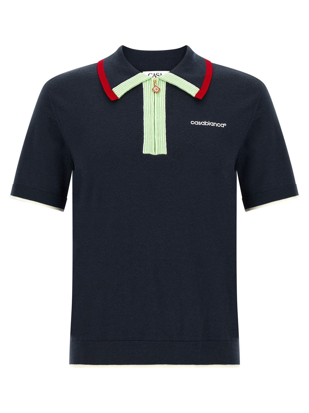 Casablanca Knit Polo Shirt Blue