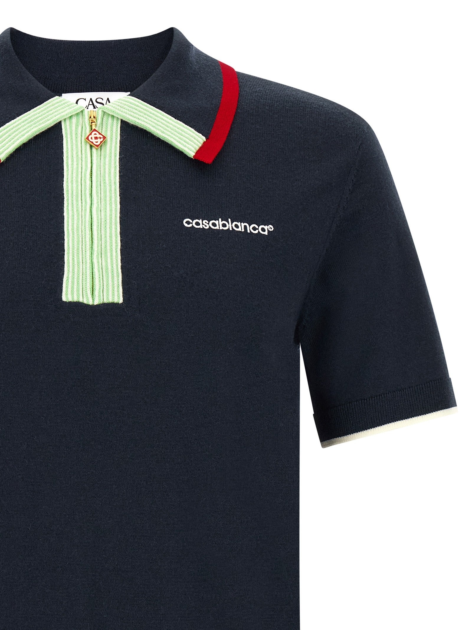 Casablanca Knit Polo Shirt Blue