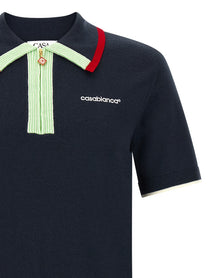 Casablanca Knit Polo Shirt Blue
