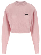 ROTATE Birger Christensen Knit Puff Sweater Blue