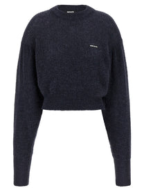 ROTATE Birger Christensen Knit Puff Sweater Blue