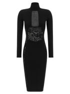 Elisabetta Franchi Knitted and Lace Dress Black