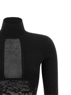 Elisabetta Franchi Knitted and Lace Dress Black, view 3