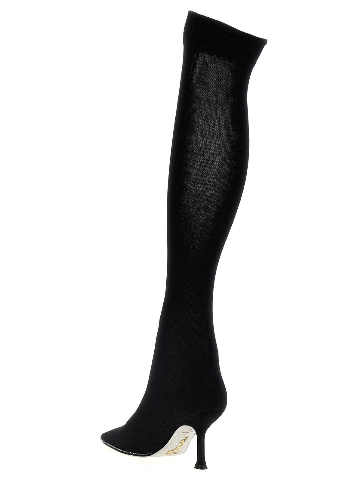 Rene Caovilla Knitted Boots Black, view 3