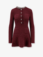 self-portrait Women's Knitted Bordeaux Dress Red