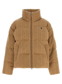 Polo Ralph Lauren Knitted Braided Down Jacket Beige