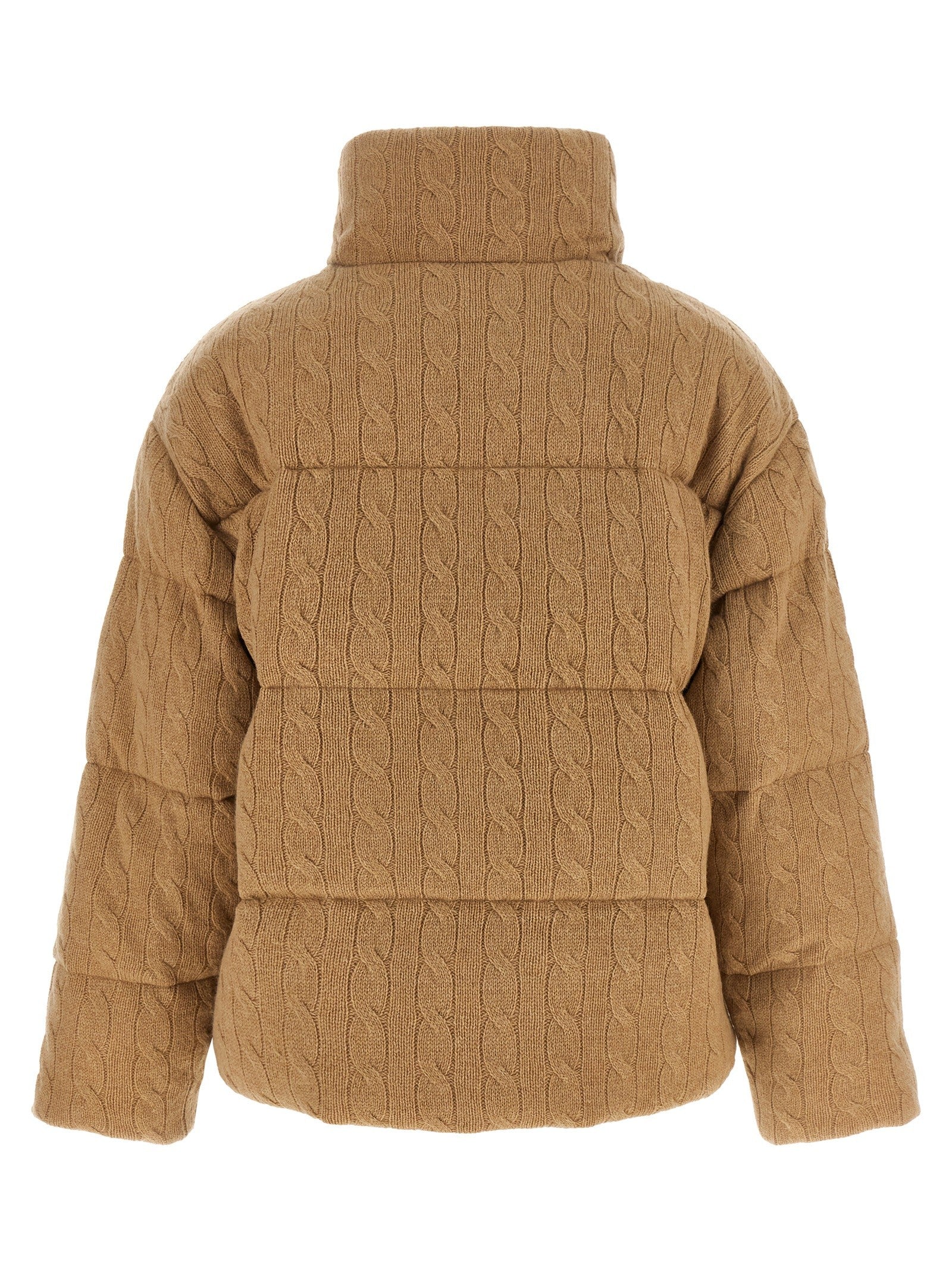 Polo Ralph Lauren Knitted Braided Down Jacket Beige