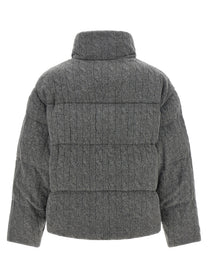 Polo Ralph Lauren Knitted Braided Down Jacket Grey