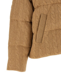 Polo Ralph Lauren Knitted Braided Down Jacket Beige
