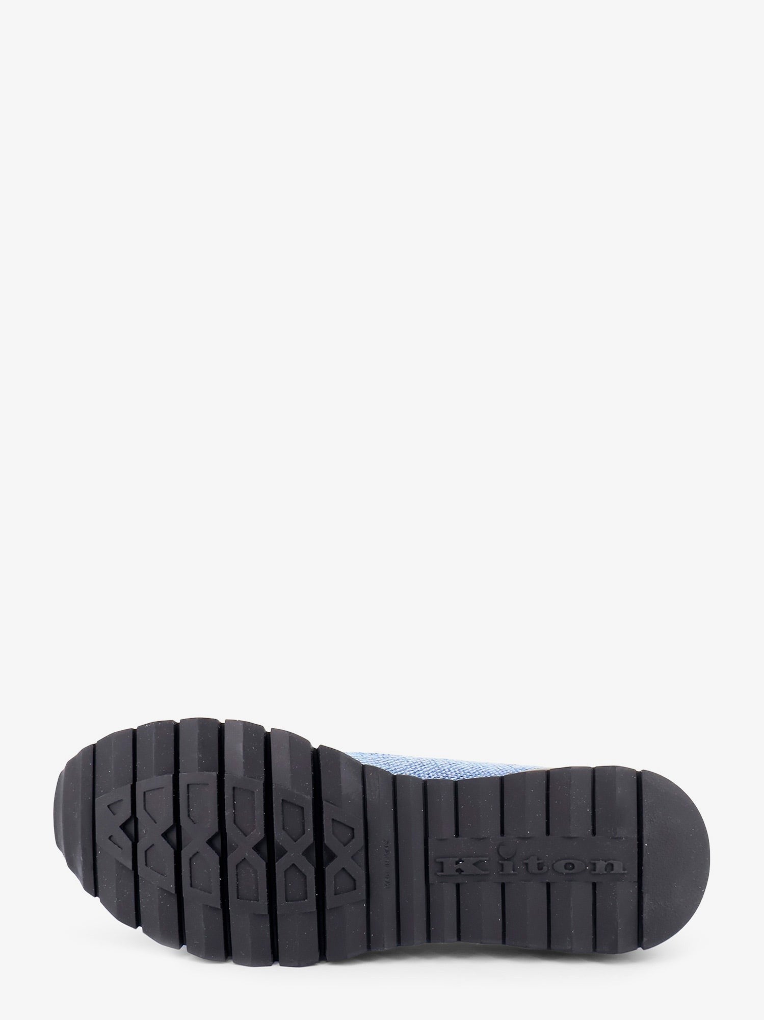 Kiton Men's Knitted Fabric Sneakers Blue