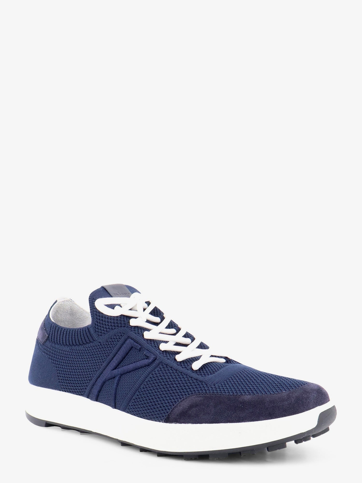 Kiton Men's Knitted Fabric Sneakers Blue