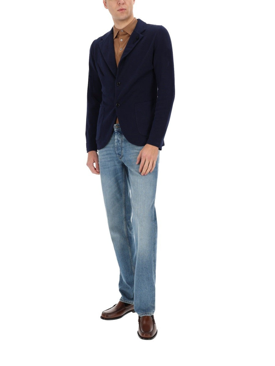 Lardini Men's Knitted Jacket Blue