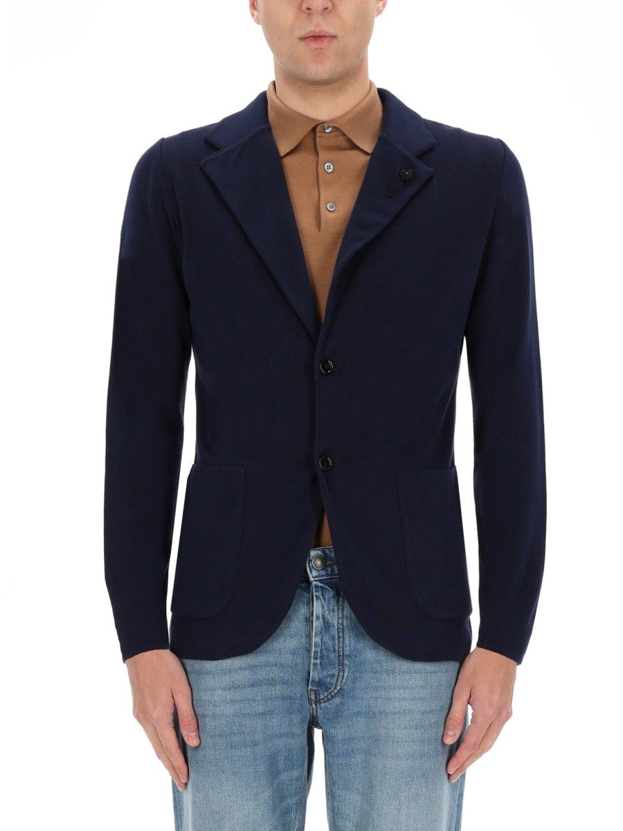Lardini Men's Knitted Jacket Blue