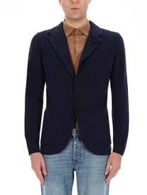 Lardini Men's Knitted Jacket Blue