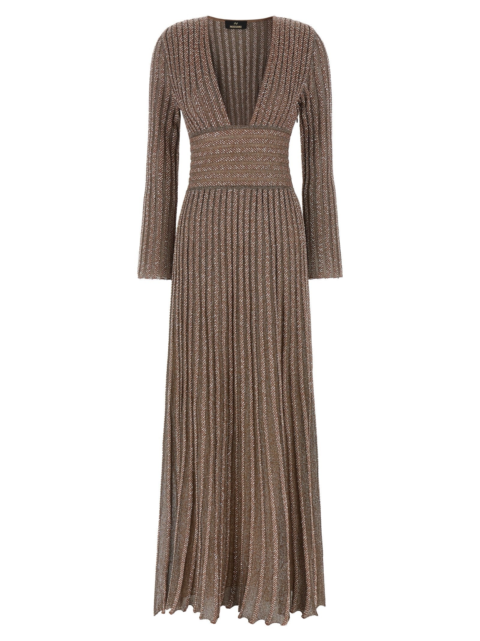 Missoni Knitted Metallic Dress Gold