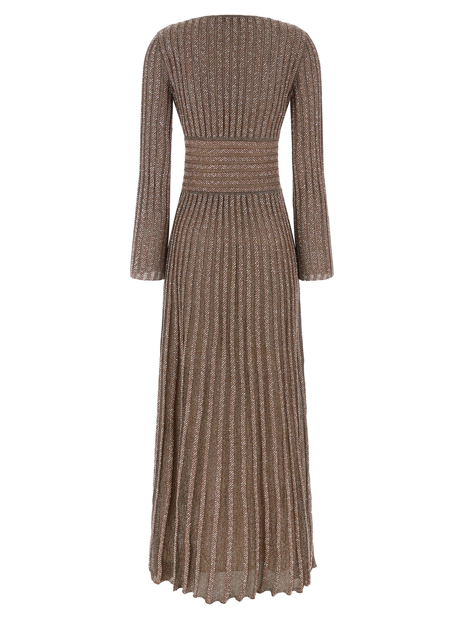 Missoni Knitted Metallic Dress Gold