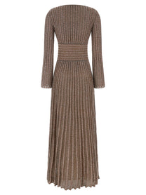 Missoni Knitted Metallic Dress Gold