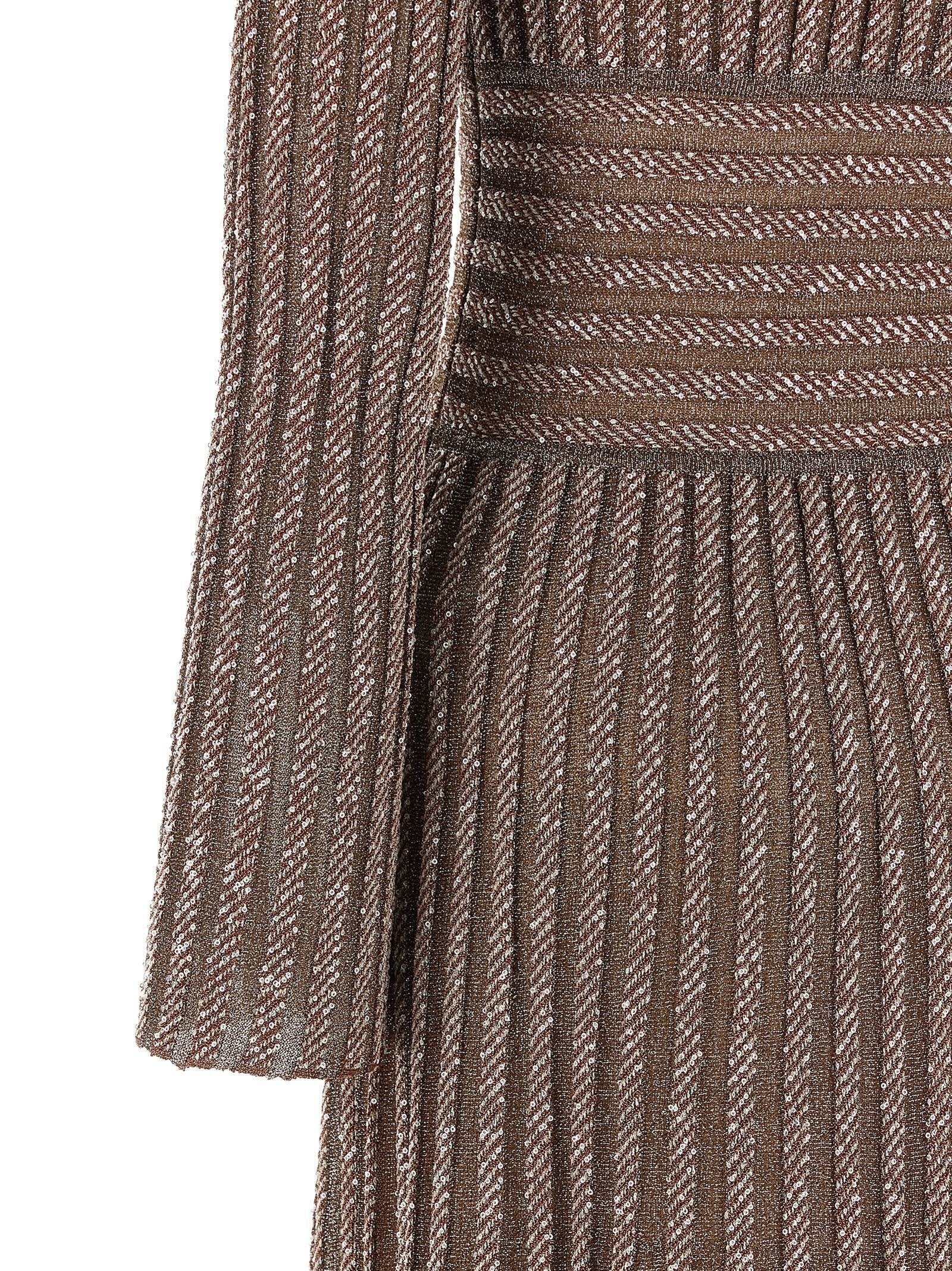Missoni Knitted Metallic Dress Gold