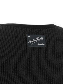 Elisabetta Franchi Knitted Pleated Dress Black
