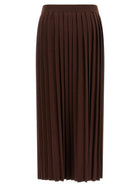 Fabiana Filippi Knitted Pleated Skirt Brown, view 2