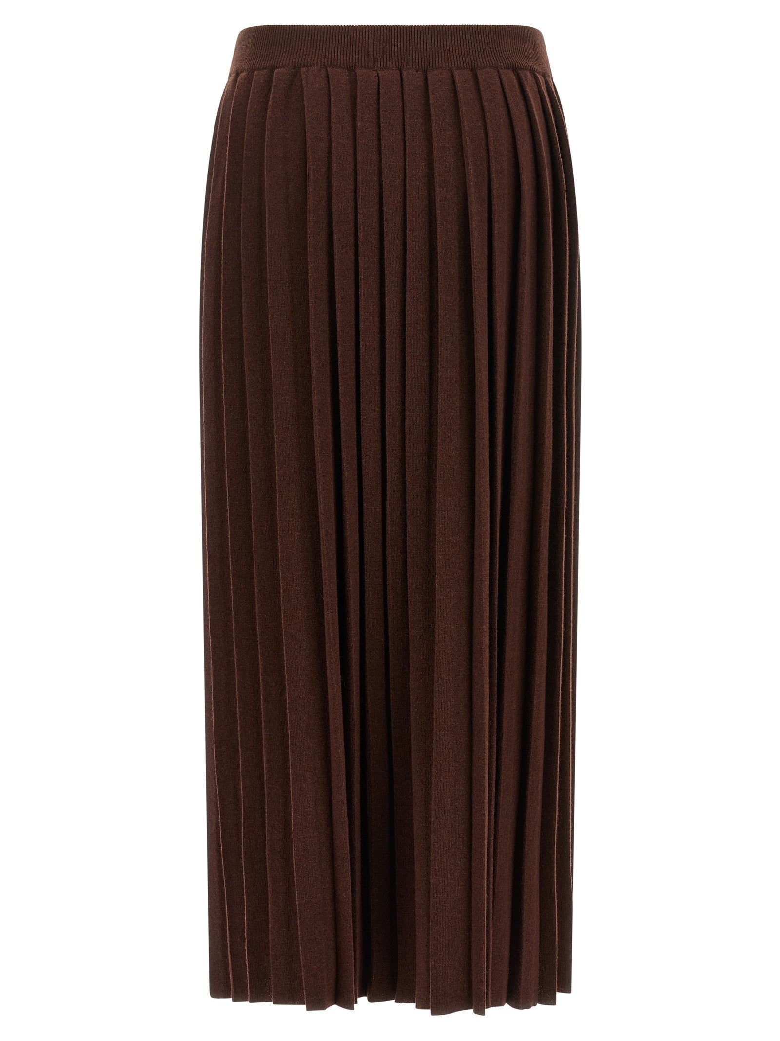 Fabiana Filippi Knitted Pleated Skirt Brown