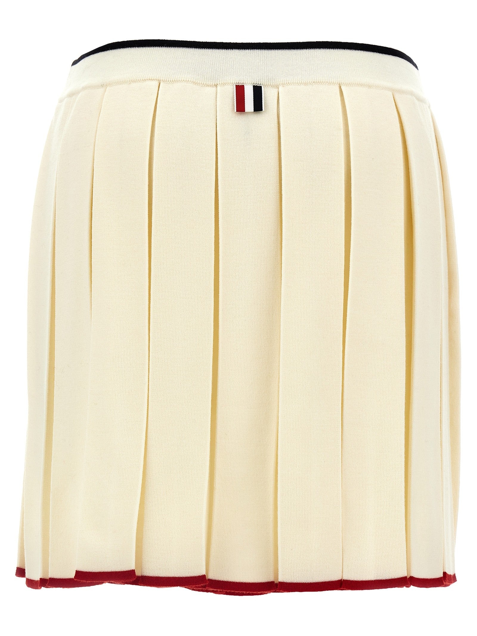 Thom Browne Knitted Pleated Skirt White