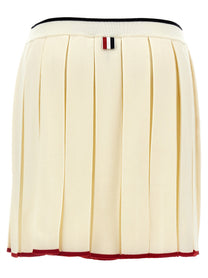Thom Browne Knitted Pleated Skirt White