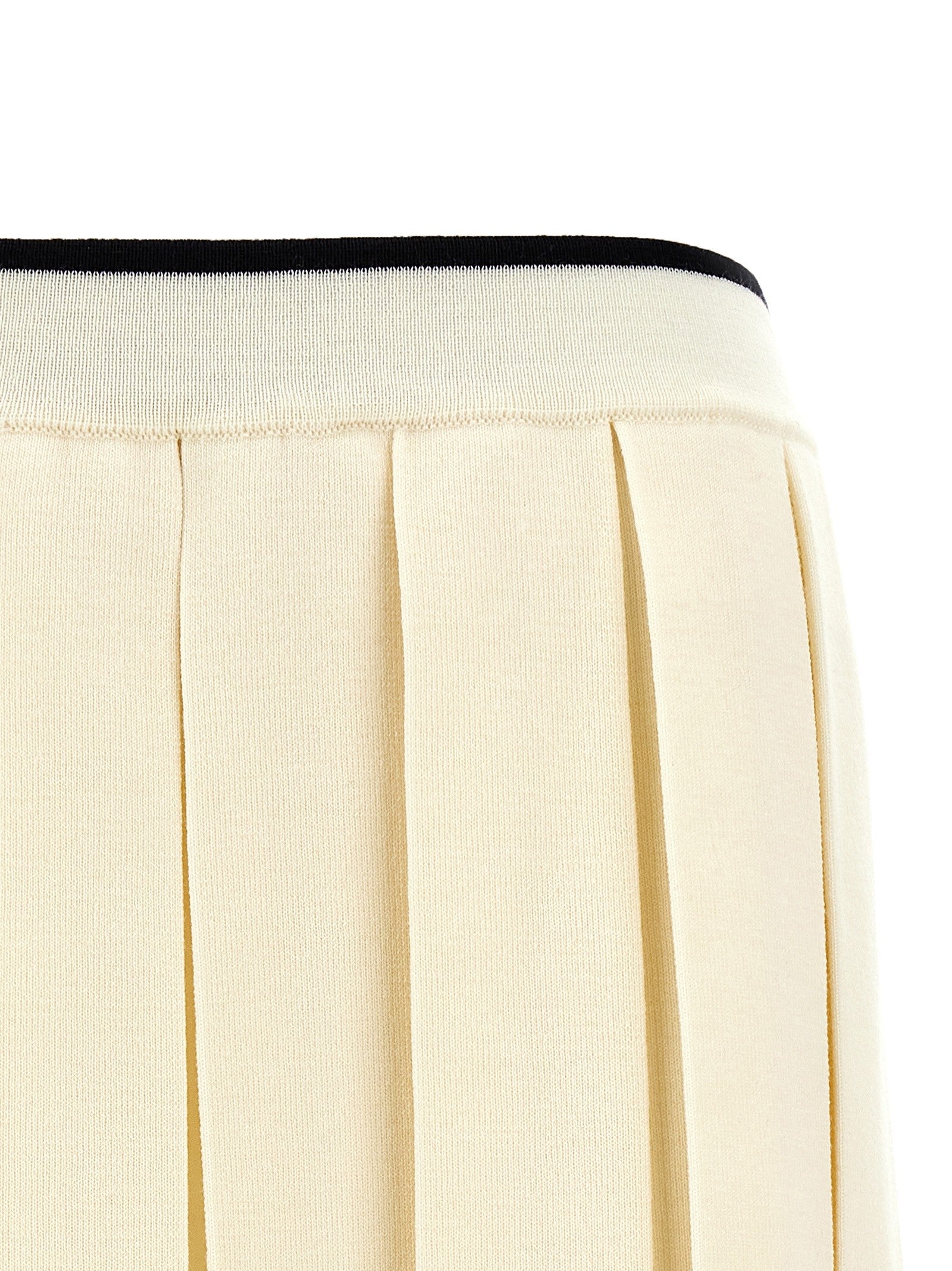 Thom Browne Knitted Pleated Skirt White