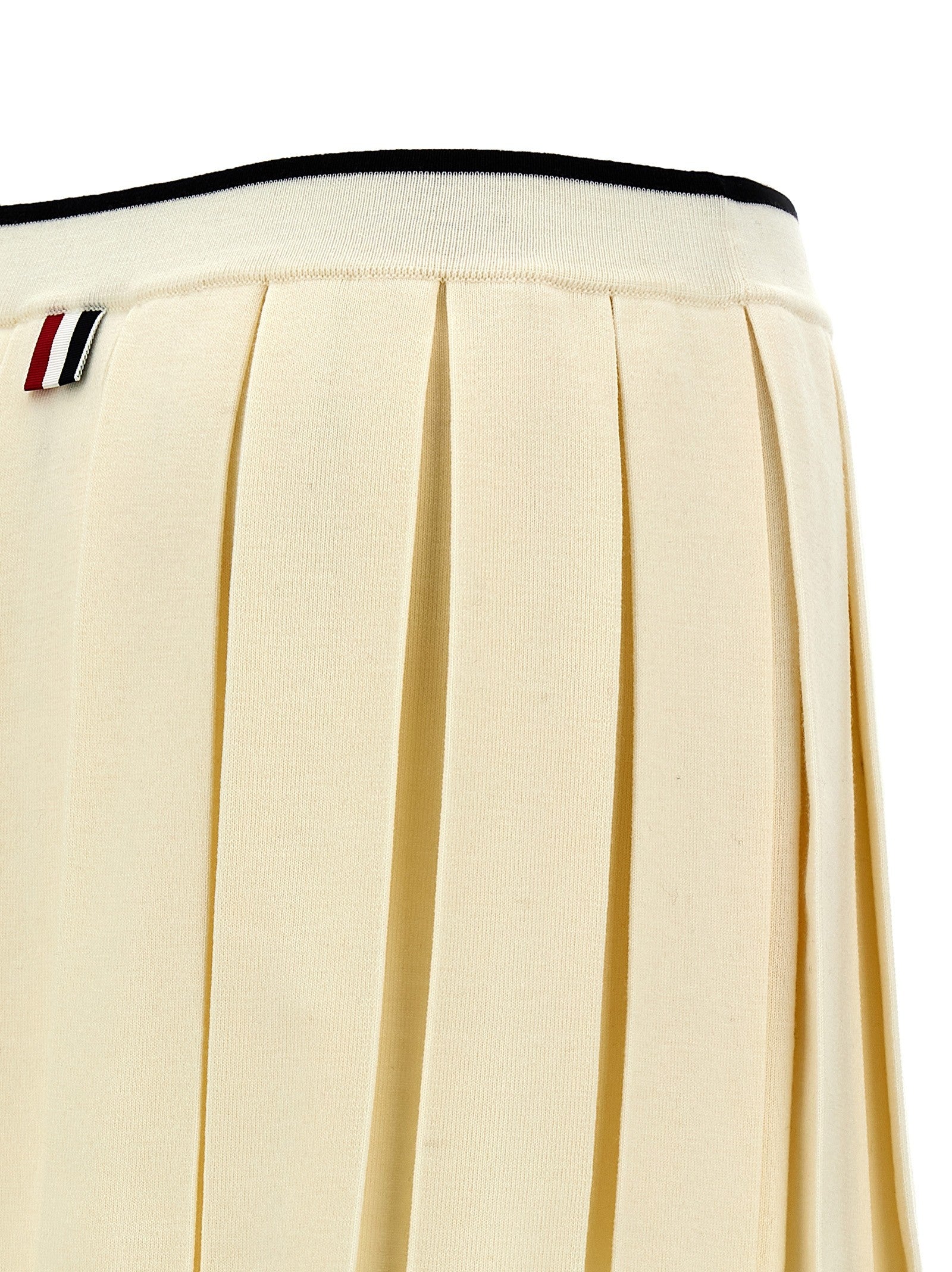 Thom Browne Knitted Pleated Skirt White